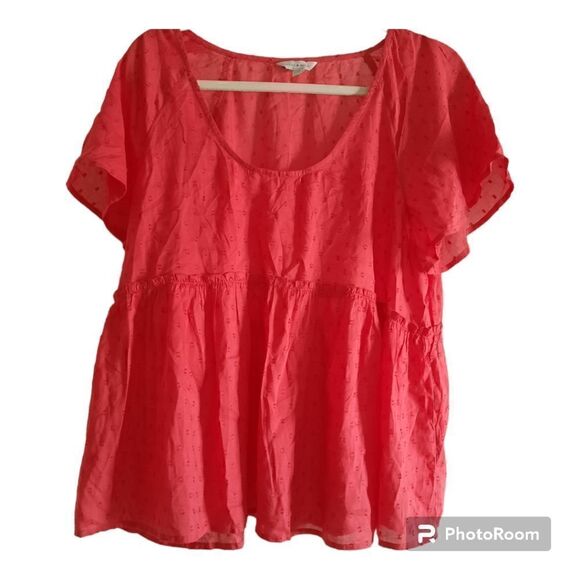 Lucky Brand Red Boho Baby Doll Top - Picture 1 of 4